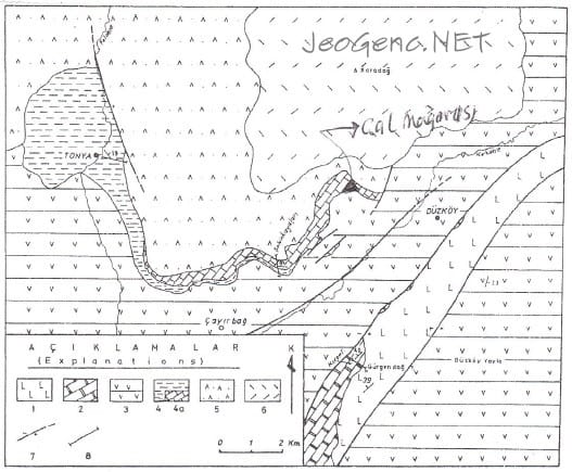 tonya düzköy bölgesinin jeolojik haritası